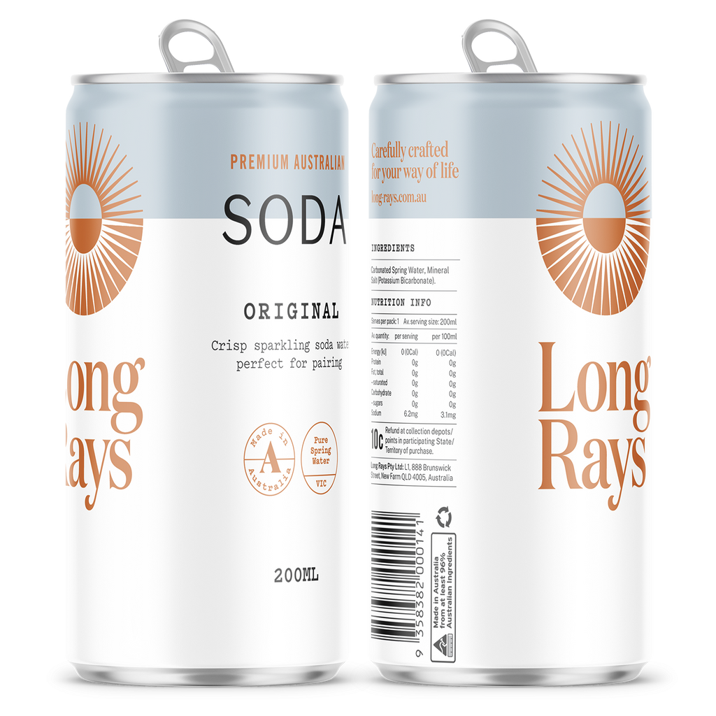 Long Rays Australian Soda Carton (24x200mL) Loose Cans
